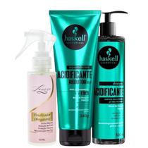 Kit Acidificante 1 Shampoo 300ml 1 Supermáscara 240g Haskell+ Finalizador Obrigatório Lourre 120ml