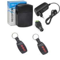 kit acionamento fechadura elétrica com receptora 2 controles kit acionamento fechadura elétrica com receptora 2 controles