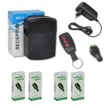 kit acionamento fechadura elétrica com receptora 5 controles