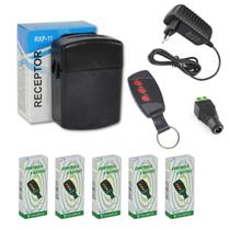 kit acionamento fechadura elétrica com receptora 6 controles kit acionamento fechadura elétrica com receptora 6 controles