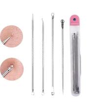 Kit Acne Espinha Extrator De Cravos Profissional Removedor de Ponta Dupla com Pinça/Extrator/Agulha