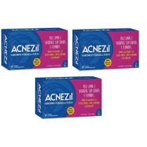 Kit Acnezil 3 sabonete fórmula forte combate acne 3x90g pele oleosa contra cravo e espinha = acnase