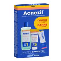 Kit Acnezil Cimed Sabonete Facial 200ml + Protetor Solar FPS 30 com 60g + Gel Secativo 10g