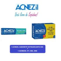 Kit Acnezil sabonete extrassecante 90g + acnezil gel 20g contra cravos e espinhas = acnase