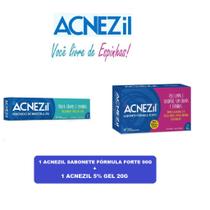 Kit Acnezil sabonete formula forte 90g + acnezil gel 20g contra cravos e espinhas = acnase