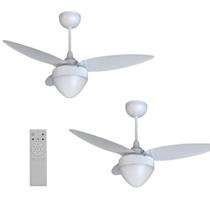 Kit Acompanha 2 Ventiladores Ventisol Teto Aires Branco 3p - Bivolt Kit Acompanha 2 Ventiladores Ventisol Teto Aires Branco 3p - Bivolt