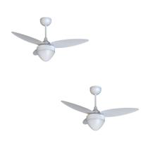Kit Acompanha 2 Ventiladores Ventisol Teto Aires Branco 3p - Bivolt