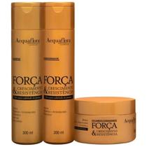 Kit Acquaflora Força Crescimento Resistência Shampoo Condicionador Máscara