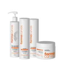 Kit Acquaflora Forma Curvas Shampoo Condicionador Tratamento Condicionante e Creme de Pentear Ondas (4 produtos)