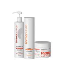 Kit Acquaflora Forma Curvas Shampoo Creme de Pentear Crespos e Gelatina Suave (3 produtos)