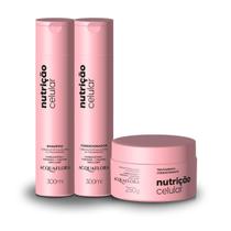 Kit Acquaflora Nutrição Celular Shamp. + Cond. 300ml + Máscara 250g