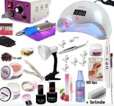 Kit Acrigel Unha Fibra Completo Kit Unhas Cabine Lixa Motor