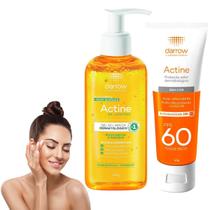 Kit Actine Darrow Protetor Solar Sem Cor Gel De Limpeza 140G