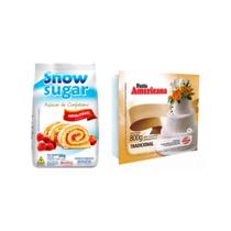 Kit açúcar de confeiteiro snow sugar 500g mavalério + pasta tradicional 800g arcolor Kit açúcar de confeiteiro snow sugar 500g mavalério + pasta tradicional 800g arcolor