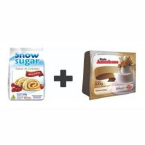 Kit açúcar de confeiteiro snow sugar 500g mavalério + pasta tradicional 800g arcolor