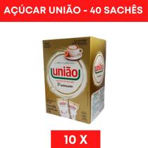 Kit açúcar união premium 40 sachês 10 unidades