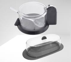Kit Açucareiro com Colher + Manteigueira com Espátula Linha Cril