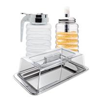 Kit Açucareiro Dosador Meleira e Manteigueira Porta Frios