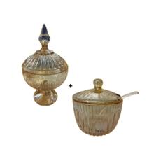 Kit Açucareiro E Bomboniere Dourado Wincy 240ml/400ml