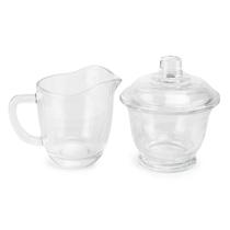 Kit Açucareiro e Leiteira 200ml de Vidro Transparente Kit Açucareiro e Leiteira 200ml de Vidro Transparente
