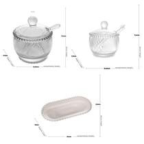 Kit Açucareiro, Meleira e Prato Oval Pearl Lapidação em Bolinhas - Wolff Kit Açucareiro, Meleira e Prato Oval Pearl Lapidação em Bolinhas - Wolff