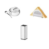 Kit Açucareiro Porta Guardanapo e Paliteiro Inox Tramontina