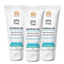 Kit Ada Tina Normalize Solar Pore Control FPS 50 Protetor Solar Com 3 Unidades De 40ml Cada