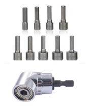 Kit Adaptador Angular + 9 Soquetes E Chaves P/ Parafusadeira Kit Adaptador Angular + 9 Soquetes E Chaves P/ Parafusadeira