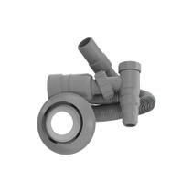 Kit Adaptador Articulado Blukit para Saída de Máquina de Lavar Roupa/Louça com Mangueira 2,2m Cinza Kit Adaptador Articulado Blukit para Saída de Máquina de Lavar Roupa/Louça com Mangueira 2,2m Cinza