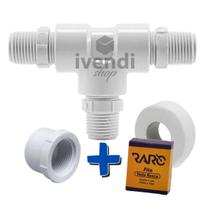 Kit Adaptador Conexão Para Torneira Monocomando Usar Agua Fria, Kit PVC Tee 1/2 Bucha Veda Rosca Kit Adaptador Conexão Para Torneira Monocomando Usar Agua Fria, Kit PVC Tee 1/2 Bucha Veda Rosca