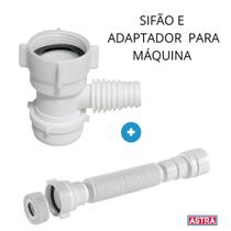 Kit Adaptador De Máquina De Lavar/louça + Sifão Branco Astra