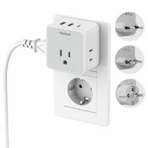 Kit adaptador de plugue de viagem TESSAN All European Italy com USB Kit adaptador de plugue de viagem TESSAN All European Italy com USB