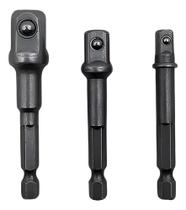 Kit Adaptador P/ Soquete Parafusadeira Furadeira 1/4 3/8 1/2