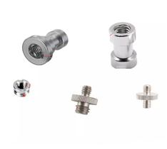 Kit Adaptador Rosca 1/4 3/8 Tripés Câmeras Luz - 5 Peças