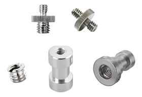 Kit Adaptador Rosca 1/4 3/8 Tripés Câmeras Luz - 5 Peças Kit Adaptador Rosca 1/4 3/8 Tripés Câmeras Luz - 5 Peças