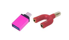 Kit Adaptador Tipo C Usb + Adaptador P3Xp2 Fone E Microfone Kit Adaptador Tipo C Usb + Adaptador P3Xp2 Fone E Microfone
