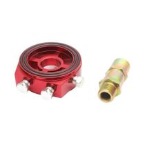 Kit Adaptador Universal De Placa Sanduíche De Alumínio Para Filtro De Óleo Com Medidor De Pressão E