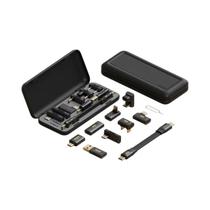 Kit Adaptador USB-C Com Cabo Multifuncional Em Ângulo Reto De 90 Graus, Estojo De Armazenamento E