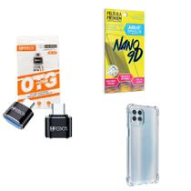 Kit Adaptador USB para Tipo C + Capinha Motorola G100 + Película 9D