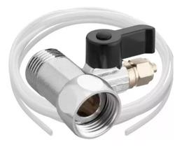 Kit Adaptador Válvula 1/2 P/ 1/4 Com Registro E Mang 2 Mts
