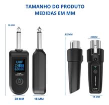 Kit Adaptador Xlr Mic Sem Fio 2 Tx 1 Rx Profissional