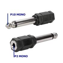 Kit Adaptadores P2 Fêmea para P10 Macho Original Adaptador De Microfone P10 Para Fone Amplificador P2