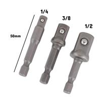 Kit Adaptadores para Soquete 1/2" 3/8" 1/4" Parafusadeira