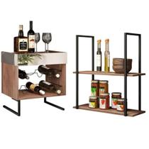 Kit Adega Para 6 Garrafas Prateleira Aurora Demolição Preto Kit Adega Para 6 Garrafas Prateleira Aurora Demolição Preto