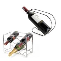 Kit Adega para 6 Garrafas + Suporte para Vinho em Aco Cromado Forma