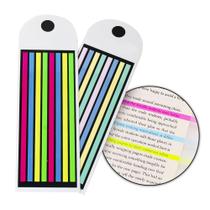 Kit Adesivo Bloco Marca Pagina 160 Folhas Colorido Fichario
