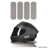 Kit Adesivo Capacete Refletivo Moto Prata