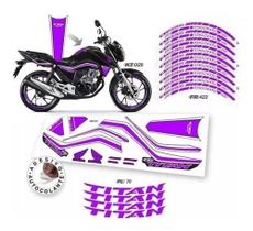 Kit Adesivo Cg160 Titan Roxo Kit Roda Friso Roda