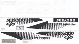 Kit Adesivo Compatível Jet Ski Sea-Doo SP 92 Preto/Branco Kit Adesivo Compatível Jet Ski Sea-Doo SP 92 Preto/Branco