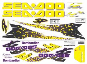 Kit Adesivo Compatível Jet Ski Sea-Doo SP 95 Am/Pr